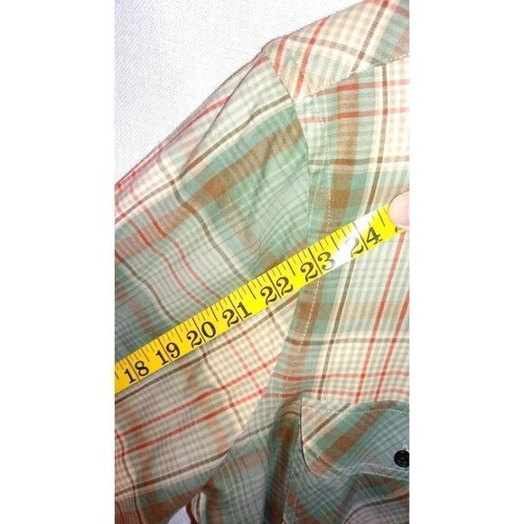 Chaps Denim Green Red Brown Plaid Shirt Long Sleeves Men's XL Western Style - Picture 3 of 6